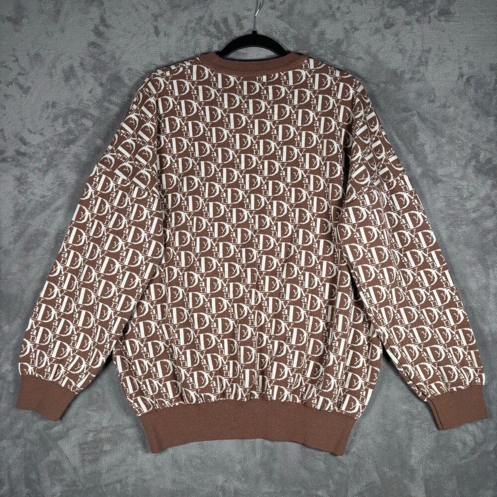 Vandy The Pink Vior Wool Blend Knit Sweater Streetwear Brown Cream Unisex M - Picture 3 of 7